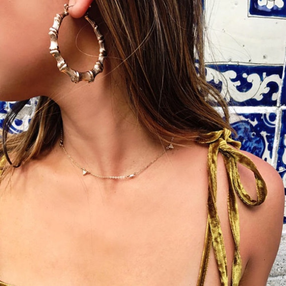 Brand new bamboo hoop earrings